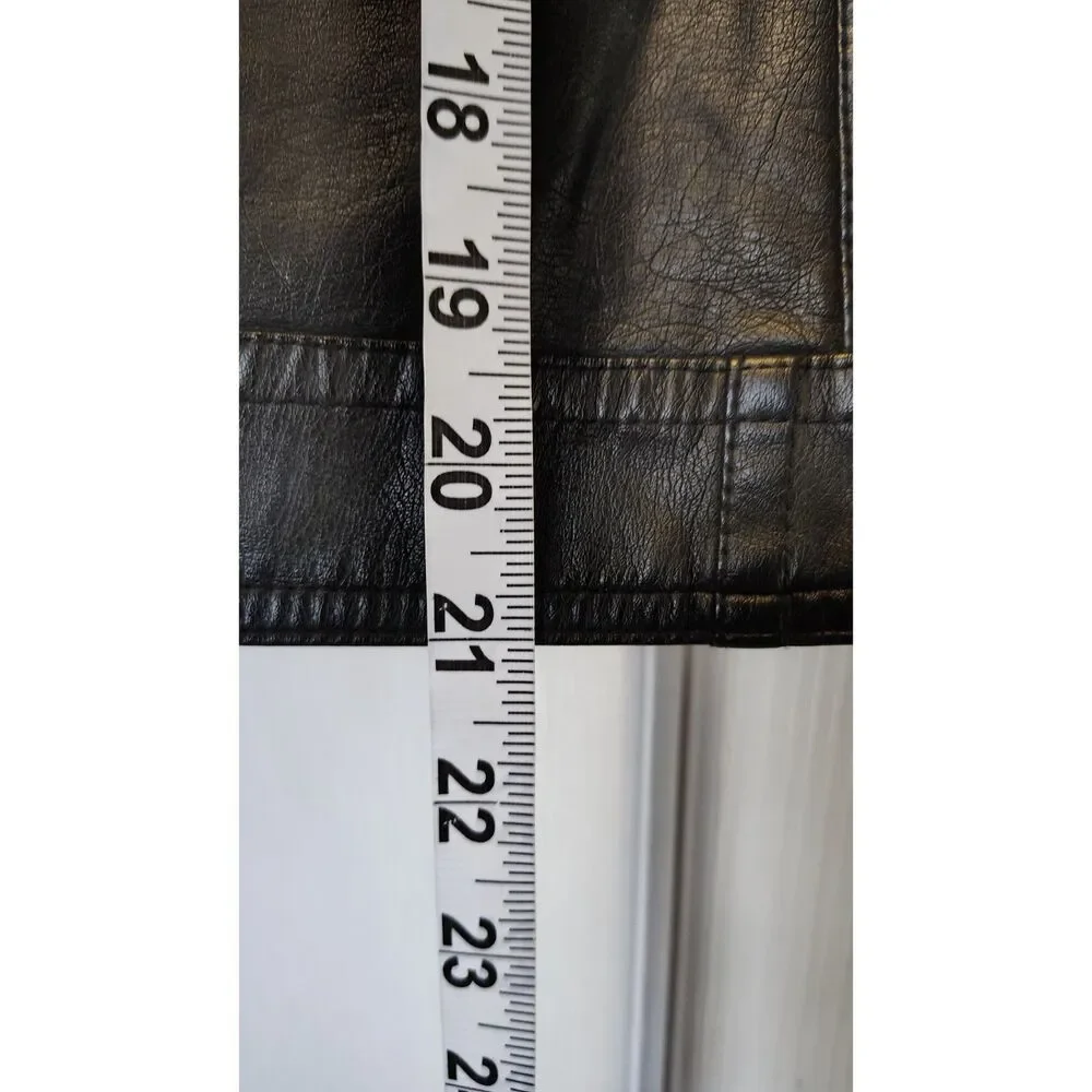 LJYH Kids Boys Faux Leather Moto Biker Jacket Black Size 9-10 Years Full Zip